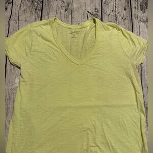 Cotton V-Neck Short Sleeve Tee - Soft everyday tee - yellow color